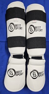 ochraniacz goleń - stopa białe Best Sport bez aprobaty karate